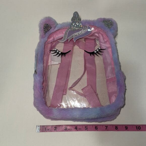 Unicorn clear pink/purple mini backpack - Picture 6 of 8